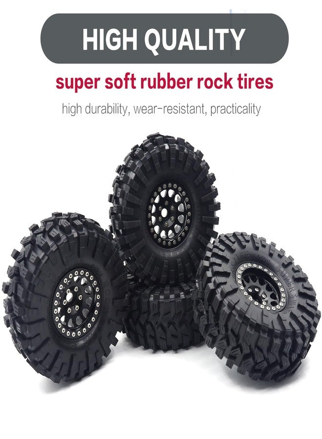 Raflot 4PCS 1.9 Crawler Tires RC Tires RC Rubber Tyre Set RC Crawler Tyre with Foam Insert for SCX10 90046 SCX10 UTB18 TRX4 TRX6 Redcat Gen8 7VS4-10 1/10 RC Crawler - Image 3